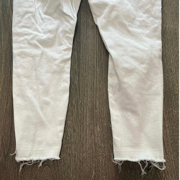 Express Womens Cropped Legging Jeans Mid Rise Stretch Cotton Blend White Size 16 - Picture 11 of 11